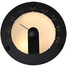 Rundt hygrometer sort for 2-4 mm fibere