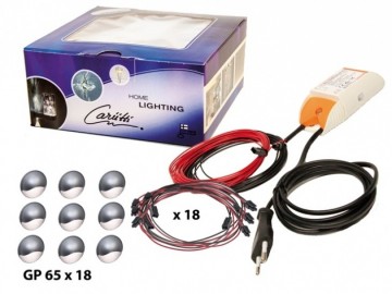 LED pakke 18 GP-65 alu for montering i trapper