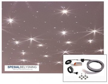 Stjernehimmel 75 punkt m/7 krystaller i chrome og hvitt lys VPL10K-75